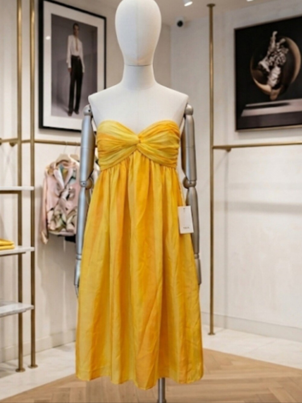 NWT Gianni Bini Desert Sun Yellow Strapless Dress Size 10